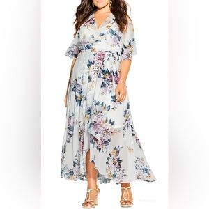NWT City Chic Summer Love Floral Maxi Wrap Dress